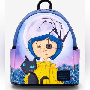 NWT Loungefly Coraline Button Eye Flower Mini Backpack